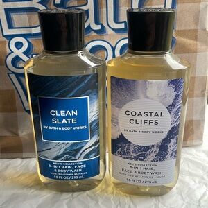Men’s Clean Slate & Coastal Cliffs bath and bodyworks shower gels